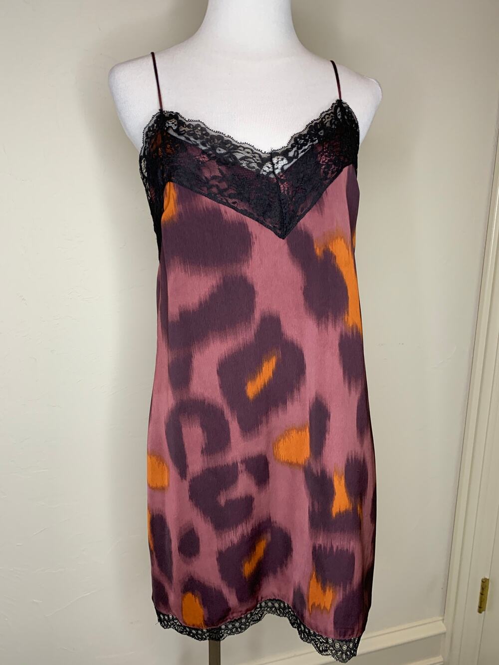 Zara Slip Dress Sz Medium Cheetah Multicolor Whimsygoth Boho